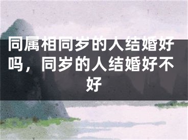同属相同岁的人结婚好吗，同岁的人结婚好不好