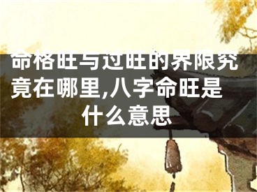 命格旺与过旺的界限究竟在哪里,八字命旺是什么意思