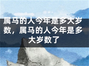 属马的人今年是多大岁数，属马的人今年是多大岁数了