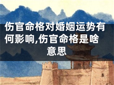 伤官命格对婚姻运势有何影响,伤官命格是啥意思