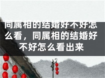 同属相的结婚好不好怎么看，同属相的结婚好不好怎么看出来