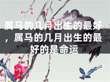 属马的几月出生的最好，属马的几月出生的最好的是命运
