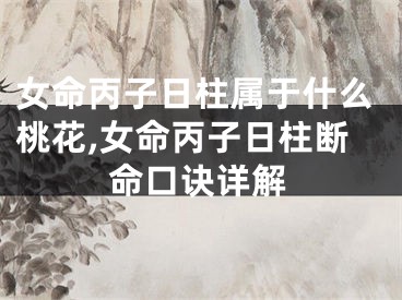 女命丙子日柱属于什么桃花,女命丙子日柱断命口诀详解