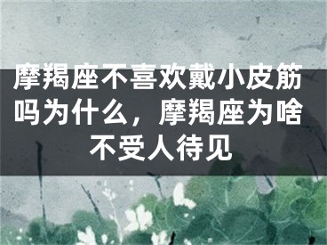 摩羯座不喜欢戴小皮筋吗为什么，摩羯座为啥不受人待见