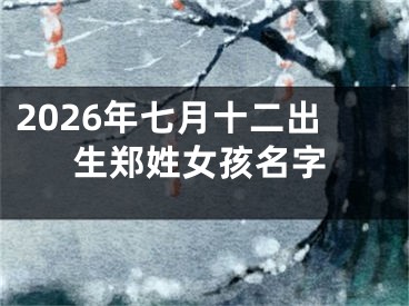 2026年七月十二出生郑姓女孩名字