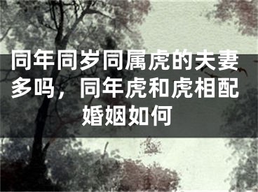 同年同岁同属虎的夫妻多吗，同年虎和虎相配婚姻如何