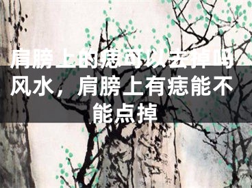 肩膀上的痣可以去掉吗风水，肩膀上有痣能不能点掉