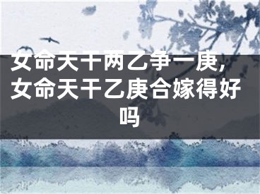 女命天干两乙争一庚,女命天干乙庚合嫁得好吗