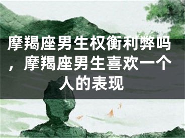 摩羯座男生权衡利弊吗，摩羯座男生喜欢一个人的表现