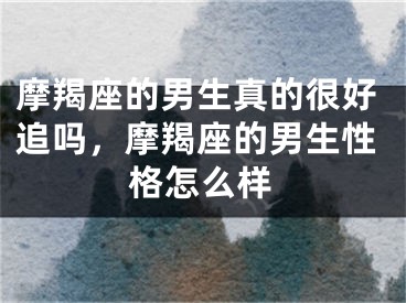 摩羯座的男生真的很好追吗，摩羯座的男生性格怎么样