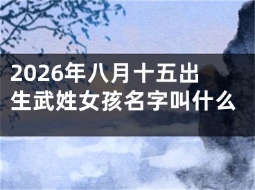 2026年八月十五出生武姓女孩名字叫什么