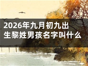 2026年九月初九出生黎姓男孩名字叫什么