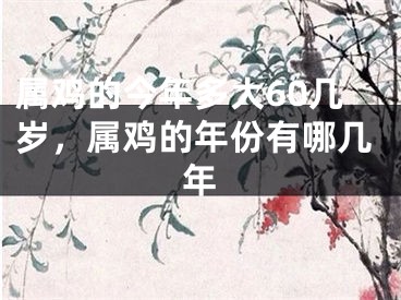 属鸡的今年多大60几岁，属鸡的年份有哪几年