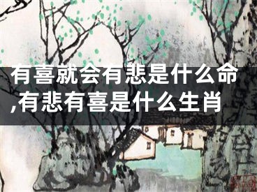 有喜就会有悲是什么命,有悲有喜是什么生肖