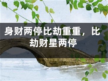 身财两停比劫重重，比劫财星两停