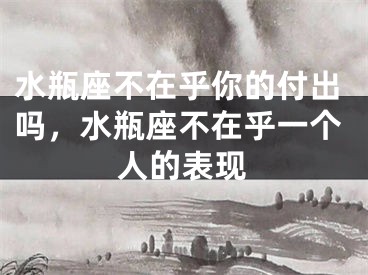 水瓶座不在乎你的付出吗，水瓶座不在乎一个人的表现
