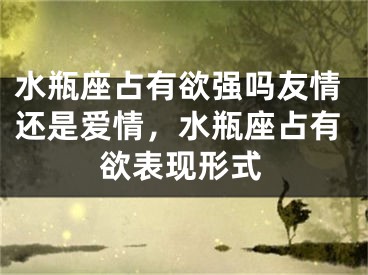 水瓶座占有欲强吗友情还是爱情，水瓶座占有欲表现形式