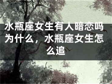 水瓶座女生有人暗恋吗为什么,水瓶座女生怎么追