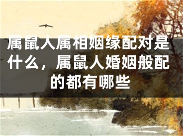 属鼠人属相姻缘配对是什么，属鼠人婚姻般配的都有哪些