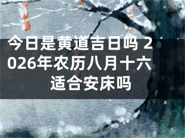 今日是黄道吉日吗 2026年农历八月十六适合安床吗