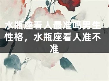 水瓶座看人最准吗男生性格,水瓶座看人准不准