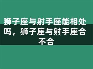 狮子座与射手座能相处吗，狮子座与射手座合不合