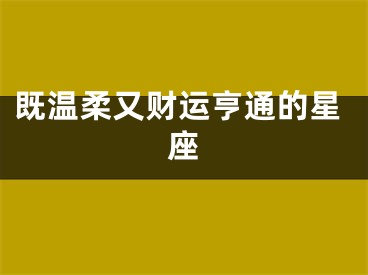 既温柔又财运亨通的星座