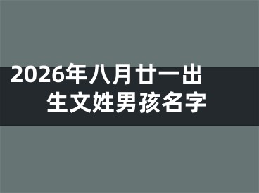 2026年八月廿一出生文姓男孩名字