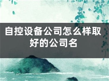 自控设备公司怎么样取好的公司名