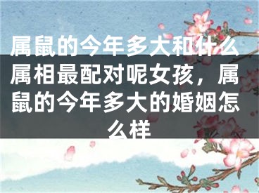 属鼠的今年多大和什么属相最配对呢女孩,属鼠的今年多大的婚姻怎么样