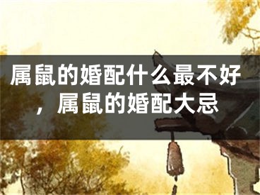 属鼠的婚配什么最不好，属鼠的婚配大忌