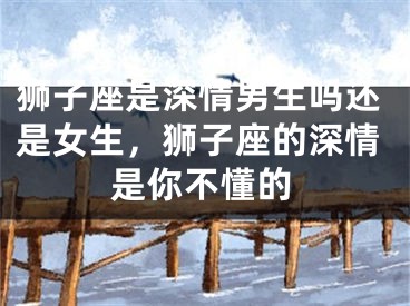 狮子座是深情男生吗还是女生，狮子座的深情是你不懂的