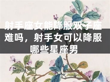 射手座女能降服双子座难吗，射手女可以降服哪些星座男