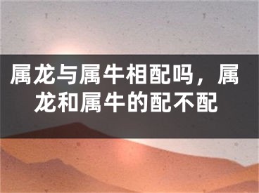 属龙与属牛相配吗,属龙和属牛的配不配