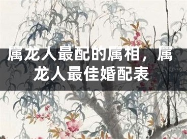 属龙人最配的属相，属龙人最佳婚配表