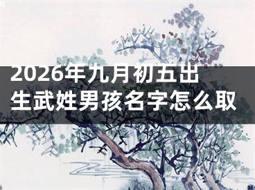 2026年九月初五出生武姓男孩名字怎么取
