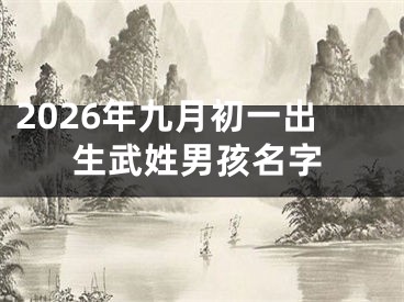 2026年九月初一出生武姓男孩名字