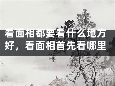 看面相都要看什么地方好，看面相首先看哪里