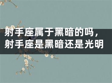 射手座属于黑暗的吗，射手座是黑暗还是光明