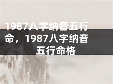 1987八字纳音五行命，1987八字纳音五行命格
