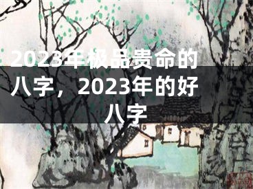 2023年极品贵命的八字，2023年的好八字