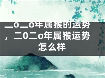 二o二o年属猴的运势，二0二o年属猴运势怎么样