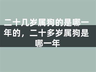 二十几岁属狗的是哪一年的，二十多岁属狗是哪一年