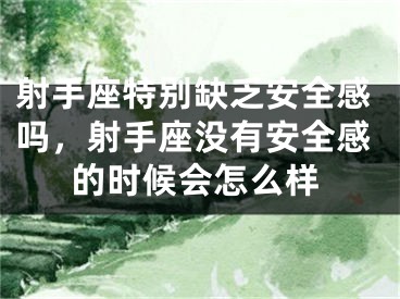 射手座特别缺乏安全感吗，射手座没有安全感的时候会怎么样