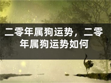 二零年属狗运势，二零年属狗运势如何