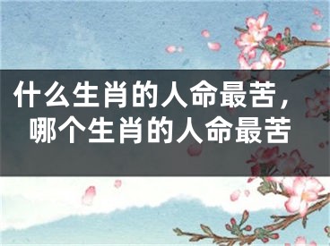 什么生肖的人命最苦，哪个生肖的人命最苦