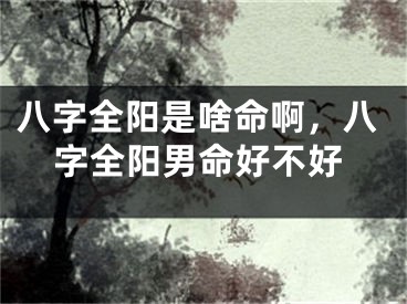 八字全阳是啥命啊，八字全阳男命好不好