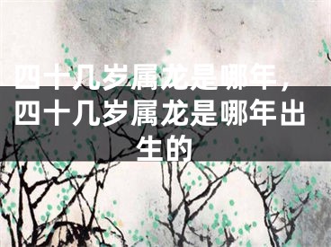 四十几岁属龙是哪年，四十几岁属龙是哪年出生的